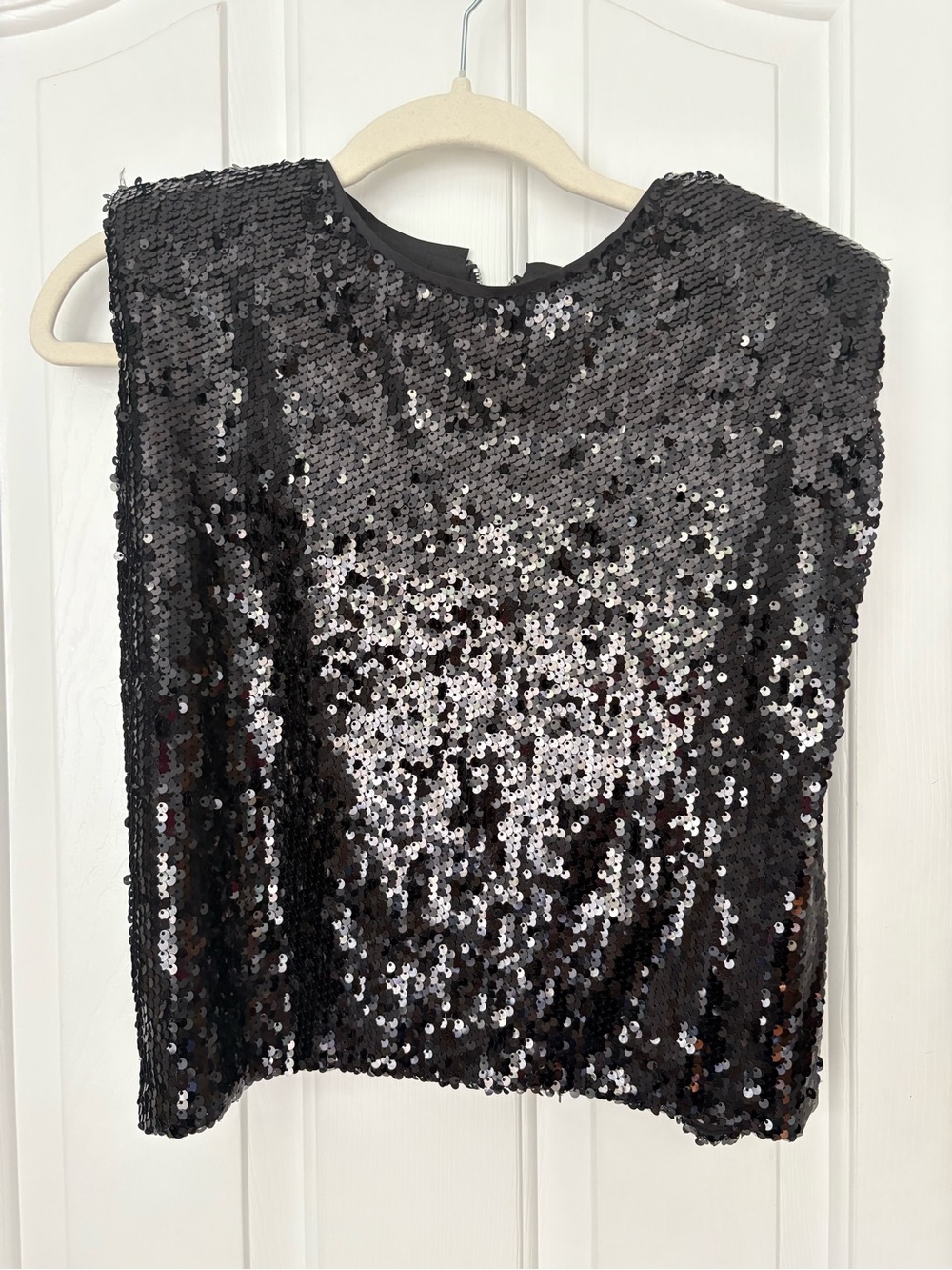 TCEC Black Sequin Sleeveless Camisole Top